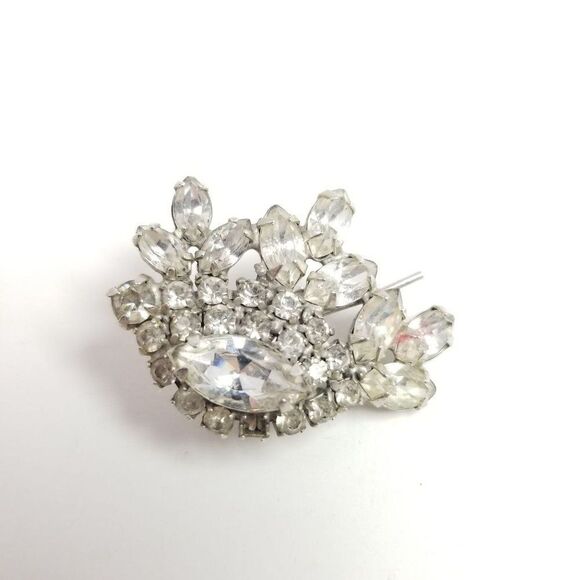 Vintage Rhinestone Cluster Button, Siver Tone, Retro Sparkle, Estate - Picture 5 of 5